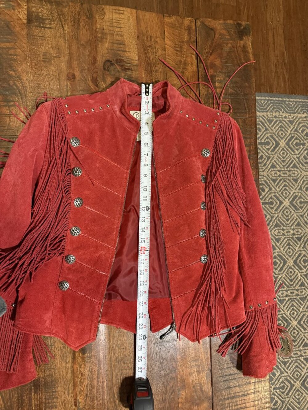 Cripple Creek Red Suede Fring Jacket Size XL - Picture 4 of 7